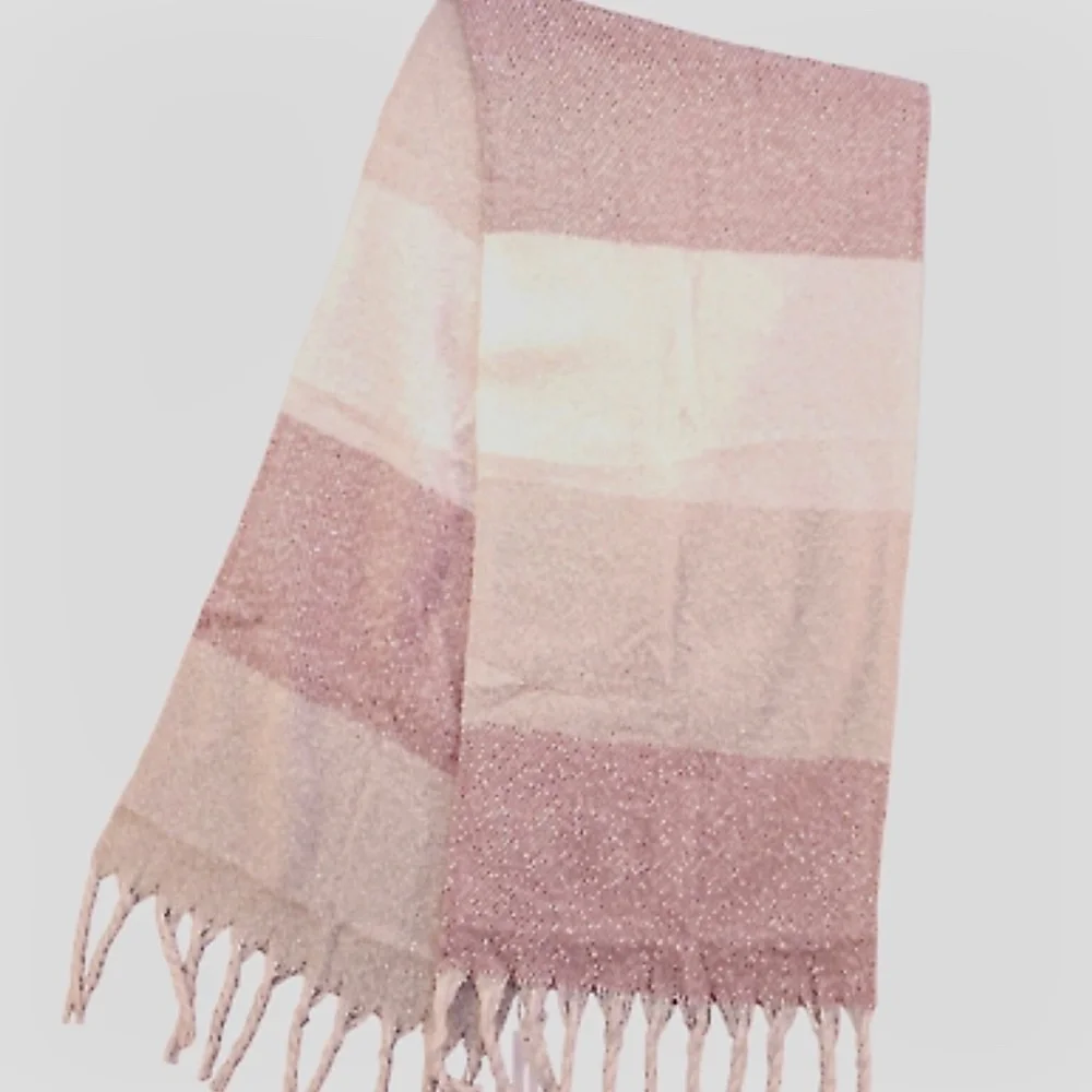 New Women’s Scarf Wrap Gentle Fawn Huntington Fringe Ends Cozy Cream Pale Pink